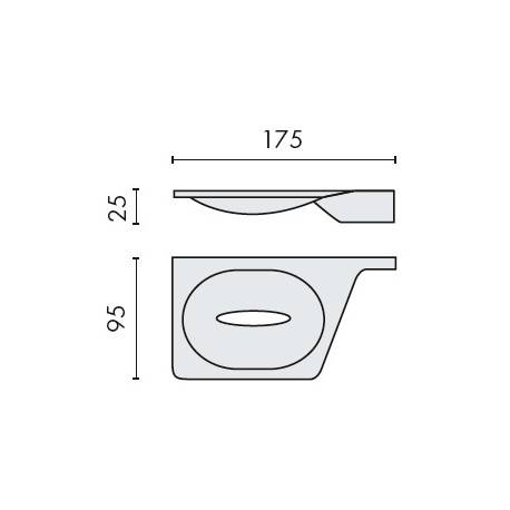 Porte-savon mural, gauche, chromé, ALIZE