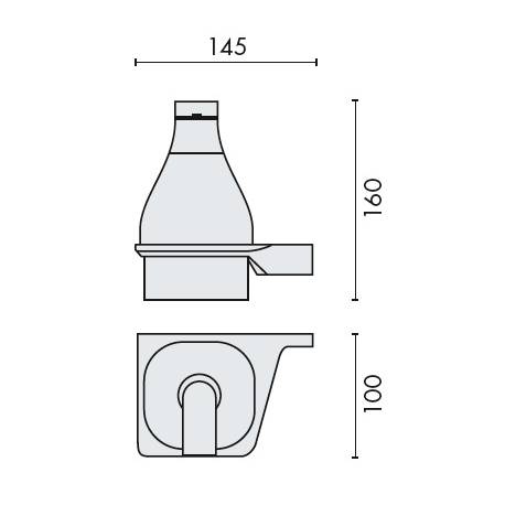 Distributeur de savon liquide mural, gauche, 500 ml, chromé/verre, ALIZE