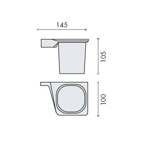 Porte-verre mural, droit, chromé/verre, ALIZE