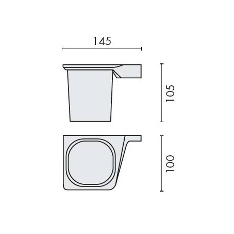 Porte-verre mural, gauche, chromé/verre, ALIZE
