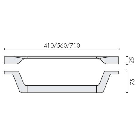 Porte-serviette 560 mm, chromé, ALIZE