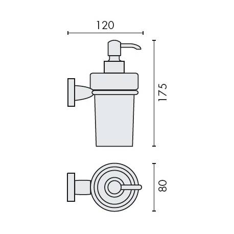 Distributeur de savon liquide mural, 250 ml, chromé/verre, BASIC