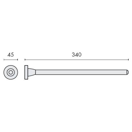 Porte-serviette 340 mm, chromé, BASIC