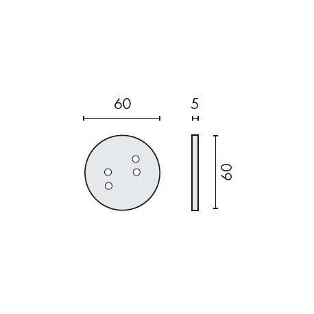 Rosace avec adhésif double face, chromé, gammes BASIC/NORDIC/PLUS