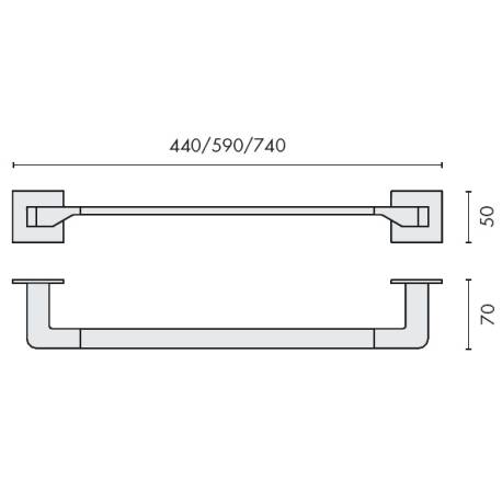 Porte-serviette 440 mm, chromé, FOREVER