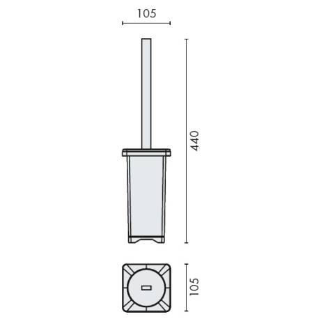 Ensemble balai/brosse WC à poser, chromé/verre, FOREVER