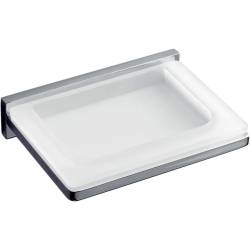 Porte-savon mural, chromé/verre, LOOK
