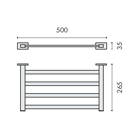 Rack porte-serviette 500 mm, chromé, LOOK