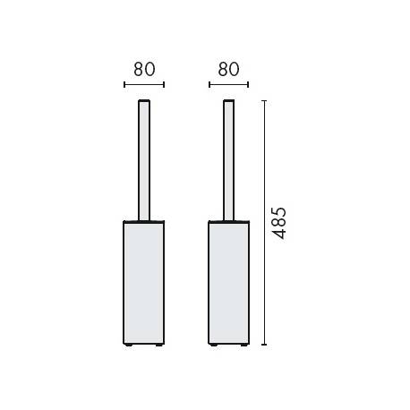 Ensemble balai/brosse WC à poser, chromé, LOOK