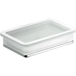 Porte-savon à poser, chromé/verre, LULU