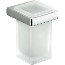 Porte-verre mural, chromé/verre, LULU