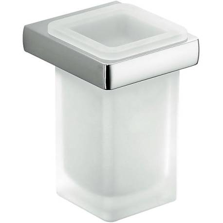 Porte-verre mural, chromé/verre, LULU