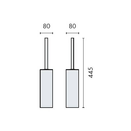 Ensemble balai/brosse WC à poser, chromé, LULU