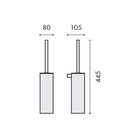Ensemble balai/brosse WC mural, chromé/ABS, LULU