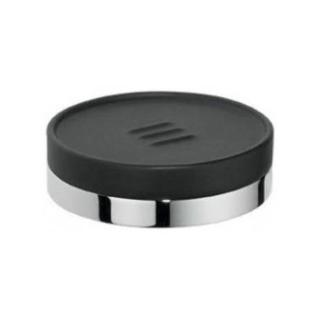 Porte-savon à poser, chromé/noir, NORDIC