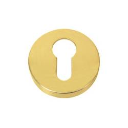 Paire de rosaces rondes clé I (BC), laiton poli