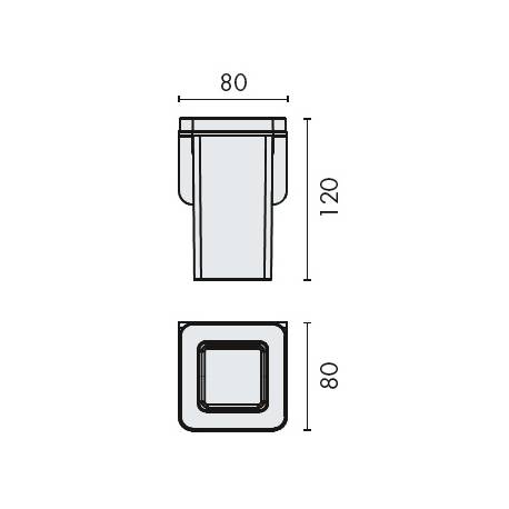 Porte-verre mural, inox/verre, OVER