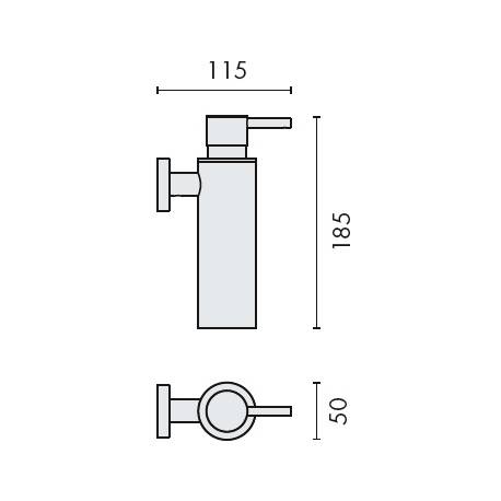 Distributeur de savon liquide mural, 150 ml, chromé, PLUS