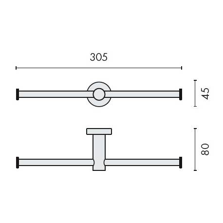 Dérouleur papier WC double, chromé, PLUS