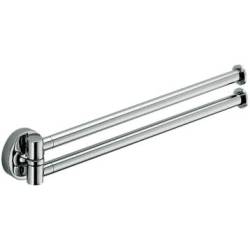 Porte-serviette double orientable 345 mm, chromé, PLUS