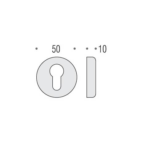 Paire de rosaces rondes clé I (BR), noir mat