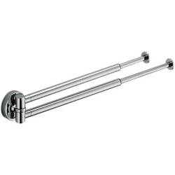Porte-serviette double orientable et extensible, chromé, PLUS