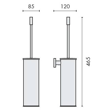 Ensemble balai/brosse WC mural, chromé, PLUS