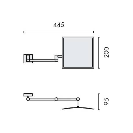 Miroir grossissant (3x) mural, chromé, COMPLEMENTS