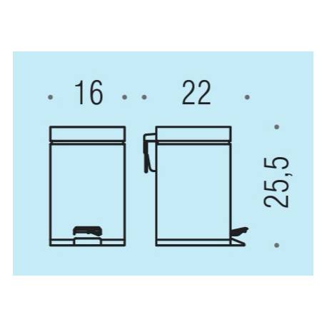 Poubelle de 3 litres à poser, inox poli, COMPLEMENTS
