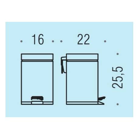 Poubelle de 3 litres à poser, noir, COMPLEMENTS
