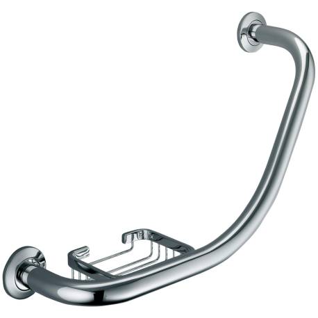 Barre d'appui 430 mm avec porte-savon, chromé, COMPLEMENTS
