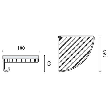 Panier d'angle avec crochet, chromé, COMPLEMENTS