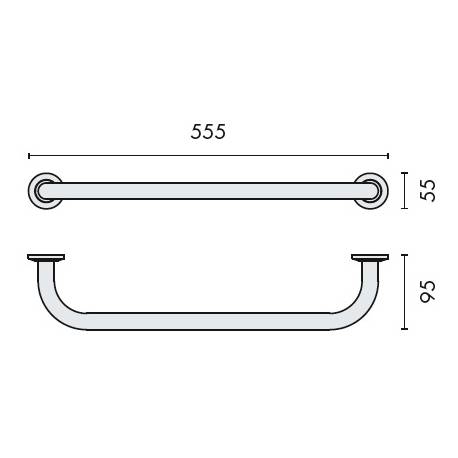 Barre d'appui 555 mm, chromé, COMPLEMENTS