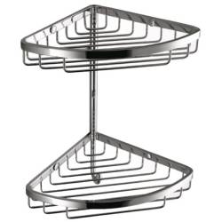 Panier d'angle deux niveaux avec crochet, chromé, COMPLEMENTS