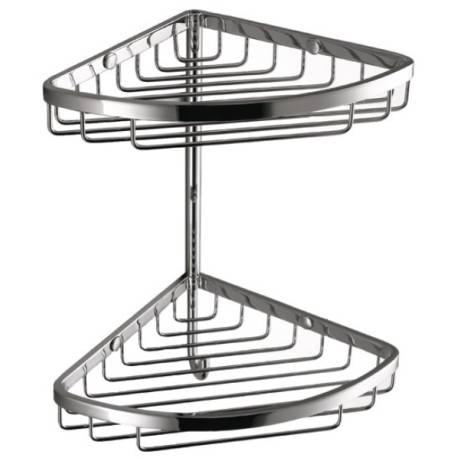 Panier d'angle deux niveaux avec crochet, chromé, COMPLEMENTS