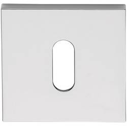 Paire de rosaces carrées clé L (CC), chromé