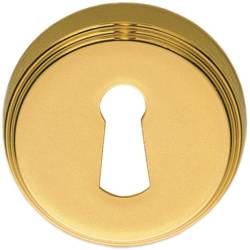 Paire de rosaces rondes clé L (BS), laiton poli