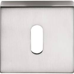 Paire de rosaces carrées clé L (CC), chromé mat