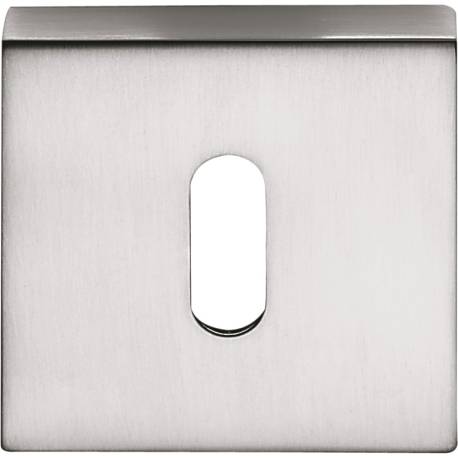 Paire de rosaces carrées clé L (CC), chromé mat