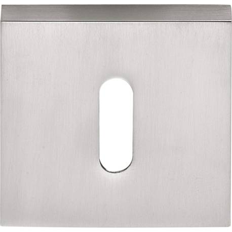 Paire de rosaces carrées clé L (CC6), chromé mat