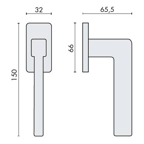 Béquille de fenêtre ESPRIT sur rosace ovale, chromé