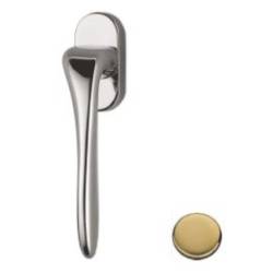 Béquille de fenêtre MADI sur rosace ovale, laiton poli