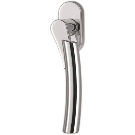 Béquille de fenêtre MIXA sur rosace ovale, laiton poli/laiton mat