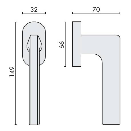 Béquille de fenêtre GIRA sur rosace ovale, chromé mat