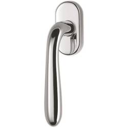 Béquille de fenêtre ROBOT 41 sur rosace ovale, laiton poli