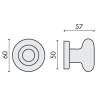 Bouton fixe ROUND 25, Ø 60 mm sur rosace ronde, laiton poli