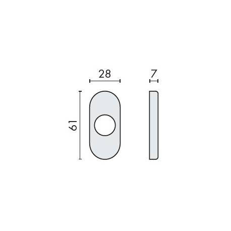 Paire de rosaces ovales bec de cane, chromé mat