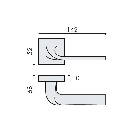 Paire de béquilles ISY sur rosace carrée, chromé mat