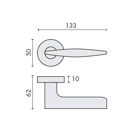 Paire de béquilles GAIA sur rosace ronde, chromé mat