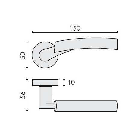 Paire de béquilles MIXA sur rosace ronde, laiton poli/laiton mat